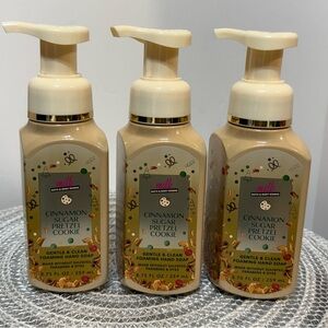 BBW Cinnamon Sugar Pretzel Cookie Foaming Hand Soap Set of 3 NWT